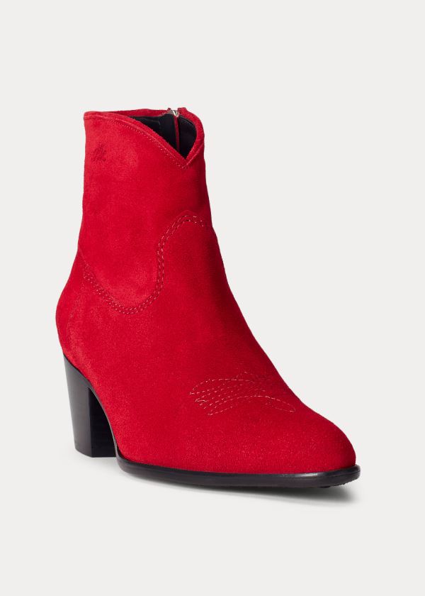 Botas Polo Ralph Lauren Mujer Rojos - Lucille Leather - XEJDO6570